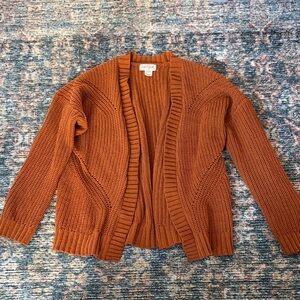 Cat & Jack Orange Knit Sweater Cardigan Size 6/6x
